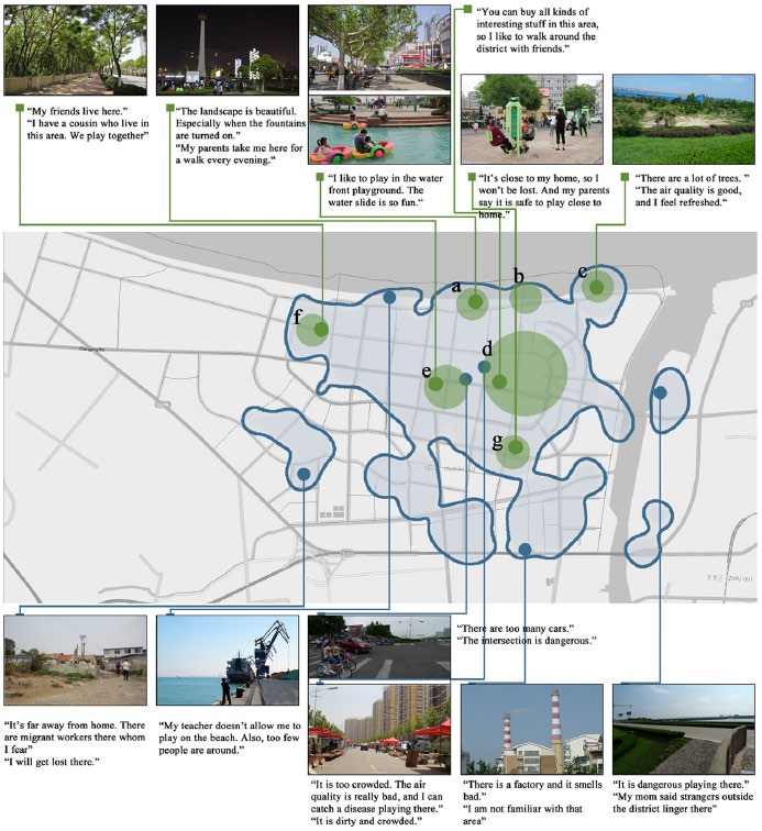 Ratio surface map showing overlap between play places and bad places