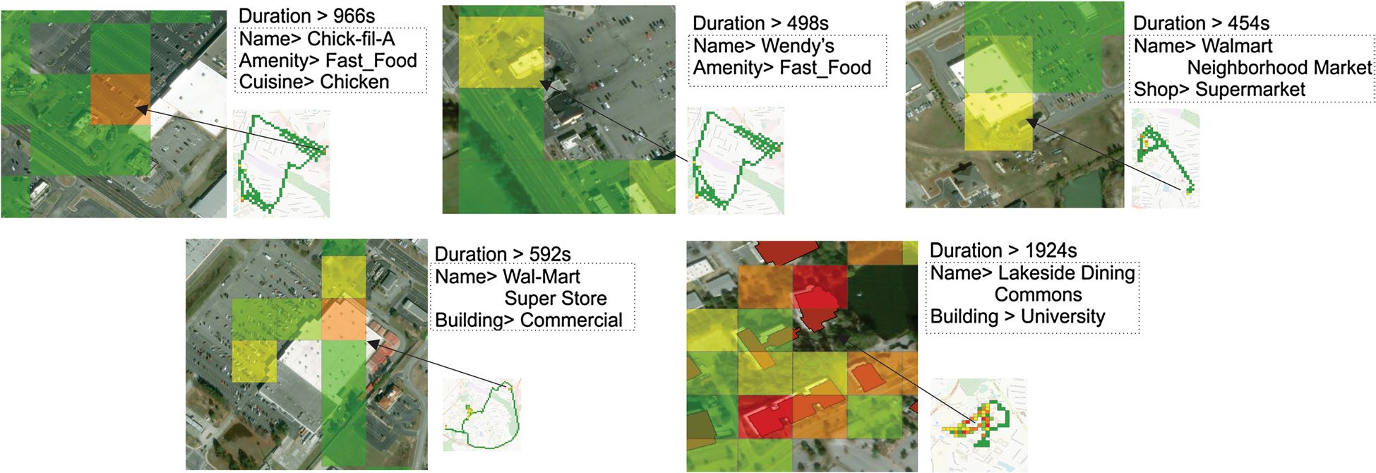 Figure 3: Duration surface showing where the user spent the most time