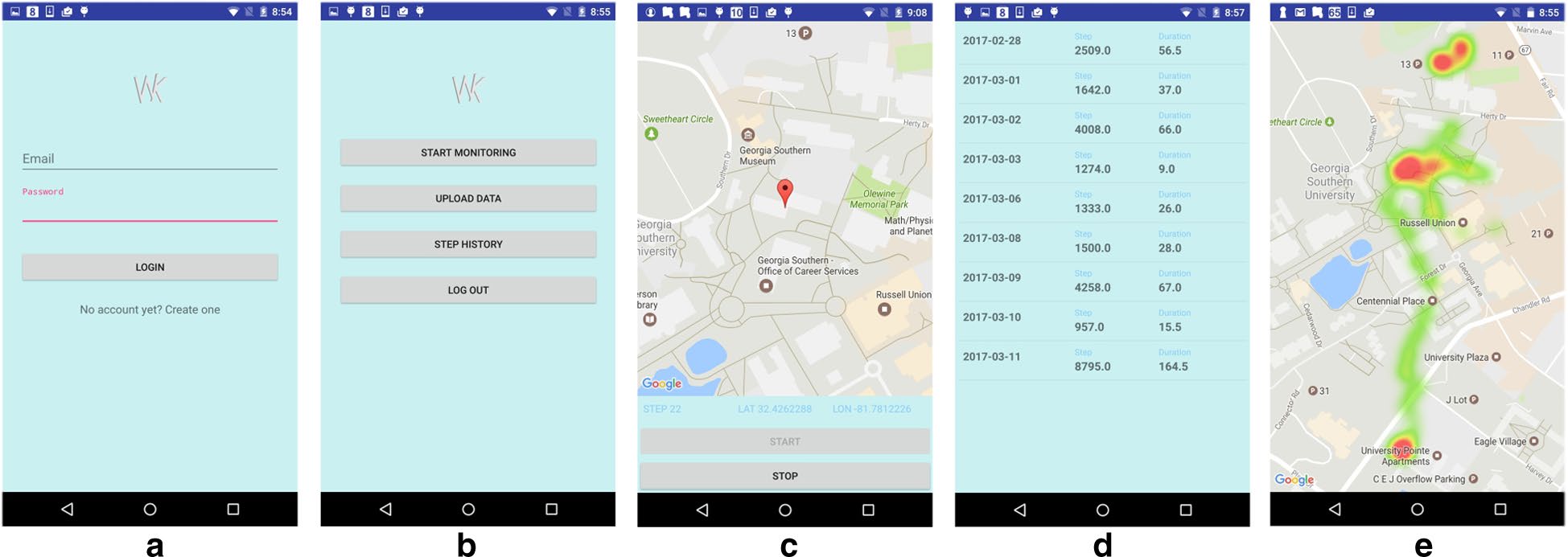 Figure 1: How the app tracks steps and location using smartphone sensors